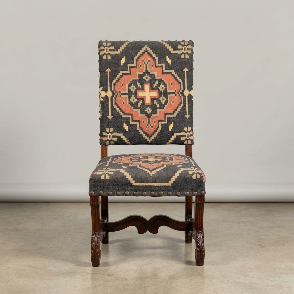 pomelli-image (47) Wooden chair with handwoven jute fabric upholstery