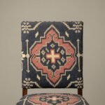 Wooden chair with handwoven jute fabric upholstery