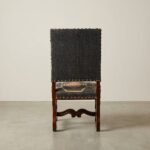 Wooden chair with handwoven jute fabric upholstery